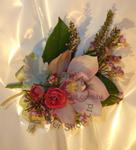 Corsage of Cymbidium and Spray Roses - CODE 7126